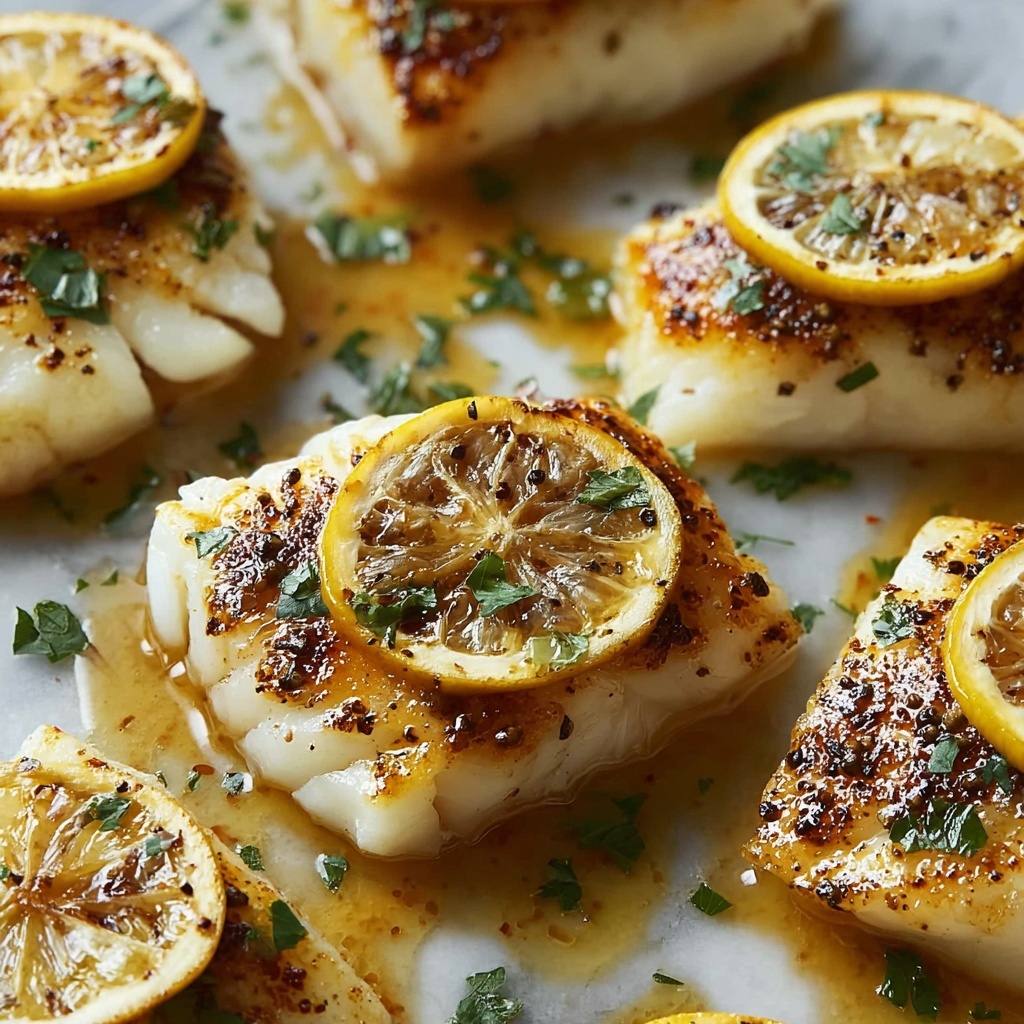Baked Lemon-Garlic Cod with Butter Sauce Recipe - Recipe Image