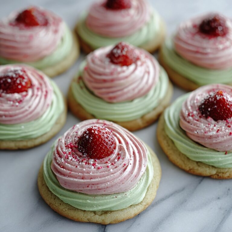 Strawberry Frosted Matcha Cookies Recipe