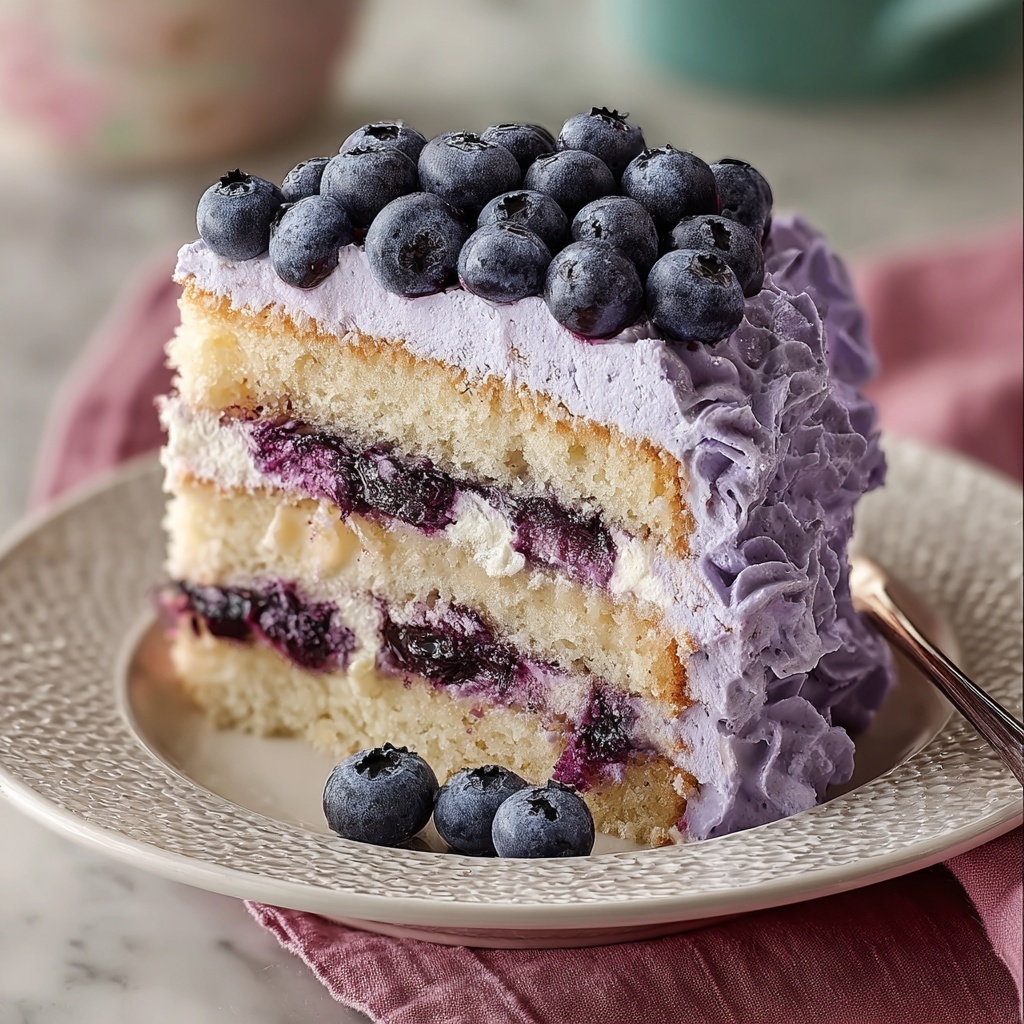 Blueberry Cream Cake Recipe - Recipe Image