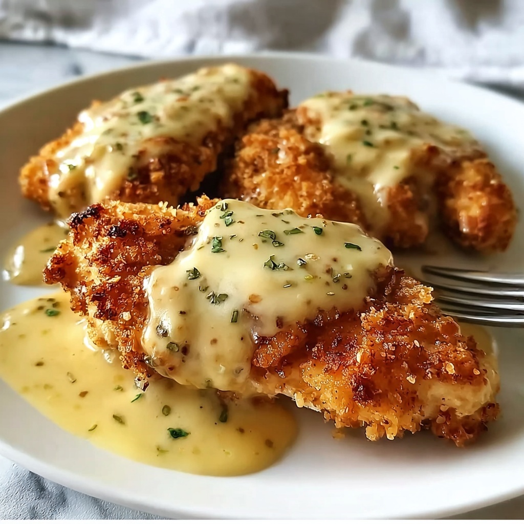 Parmesan Crusted Chicken with Garlic Sauce Recipe - Recipe Image