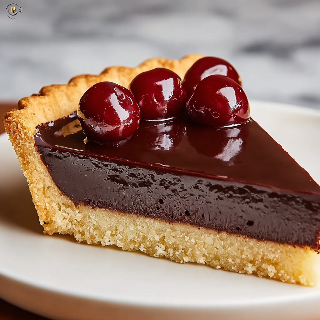 Chocolate Ganache Tart with Cherries Recipe - Recipe Image