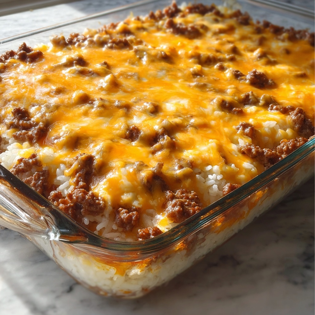 French Onion Ground Beef and Rice Casserole Recipe - Recipe Image