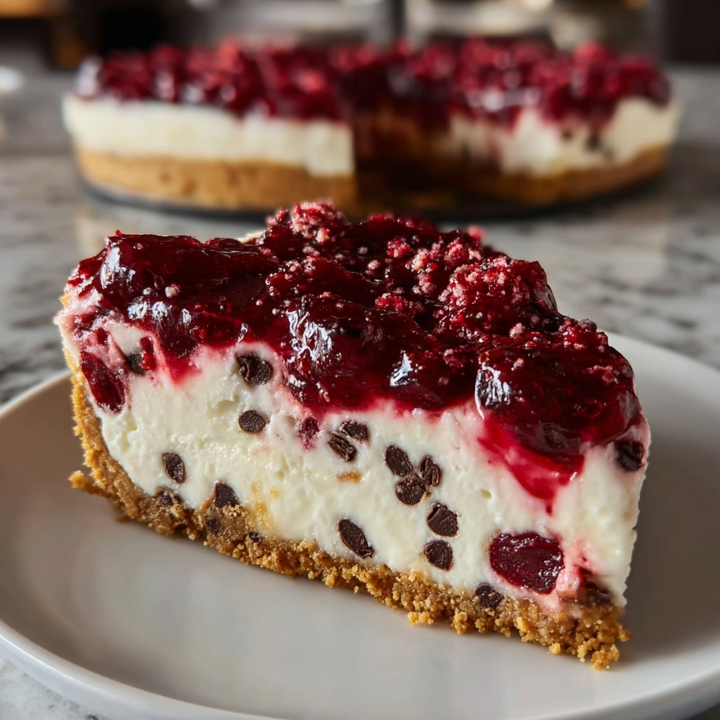 No Bake Easy Cherry Chocolate Chip Pie You Can't Resist Recipe - Recipe Image