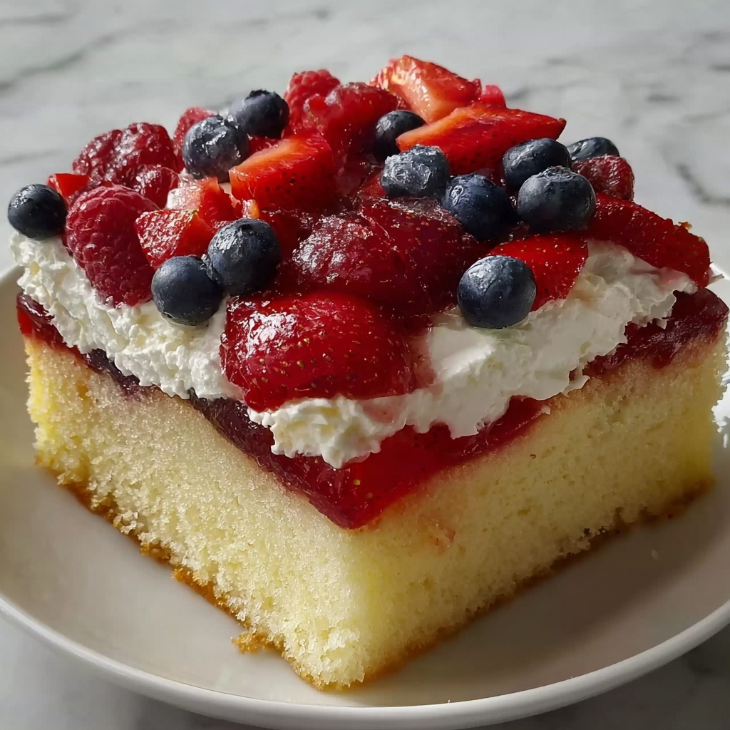 Summer Berry Poke Cake Recipe - Recipe Image