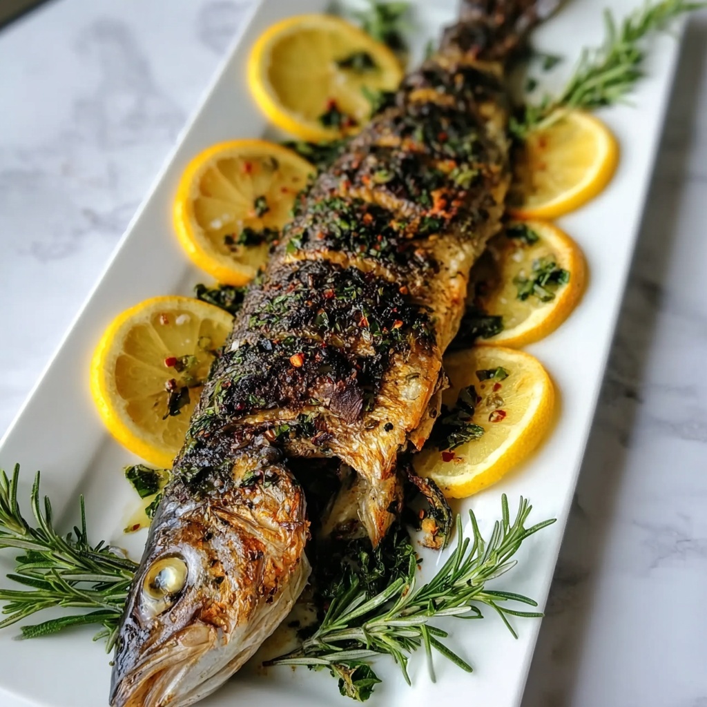 Mediterranean Herb and Lemon Baked Branzino Recipe - Recipe Image