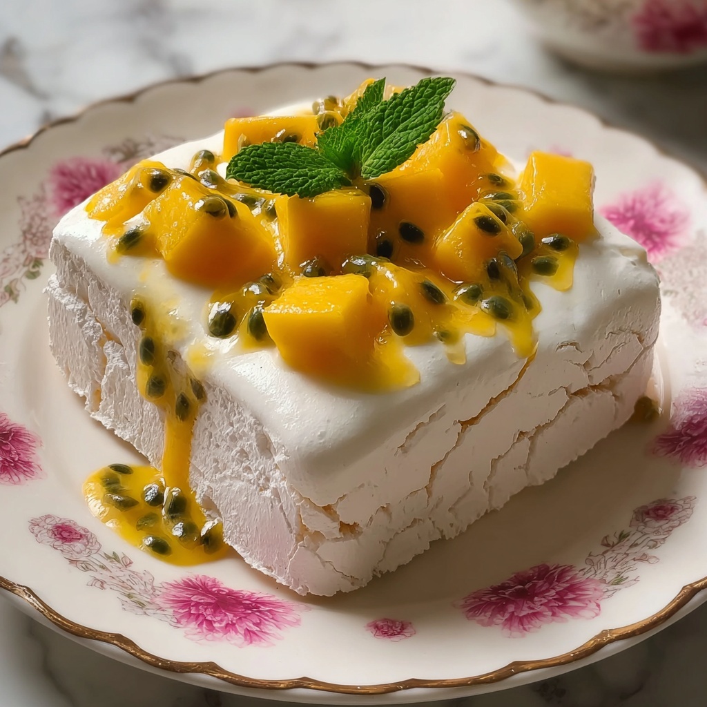 Mango Passionfruit Pavlova Recipe - Recipe Image