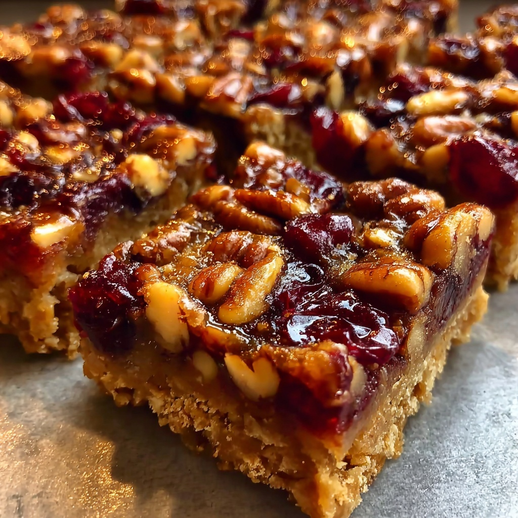 Maple Pecan and Cranberry Bars Recipe - Recipe Image