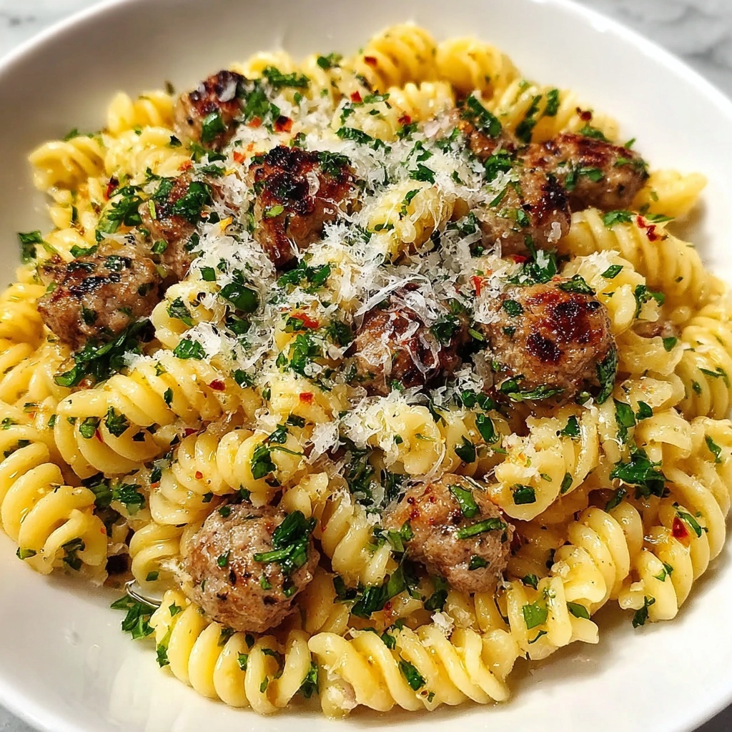 Garlic Butter Sausage Pasta Recipe - Recipe Image