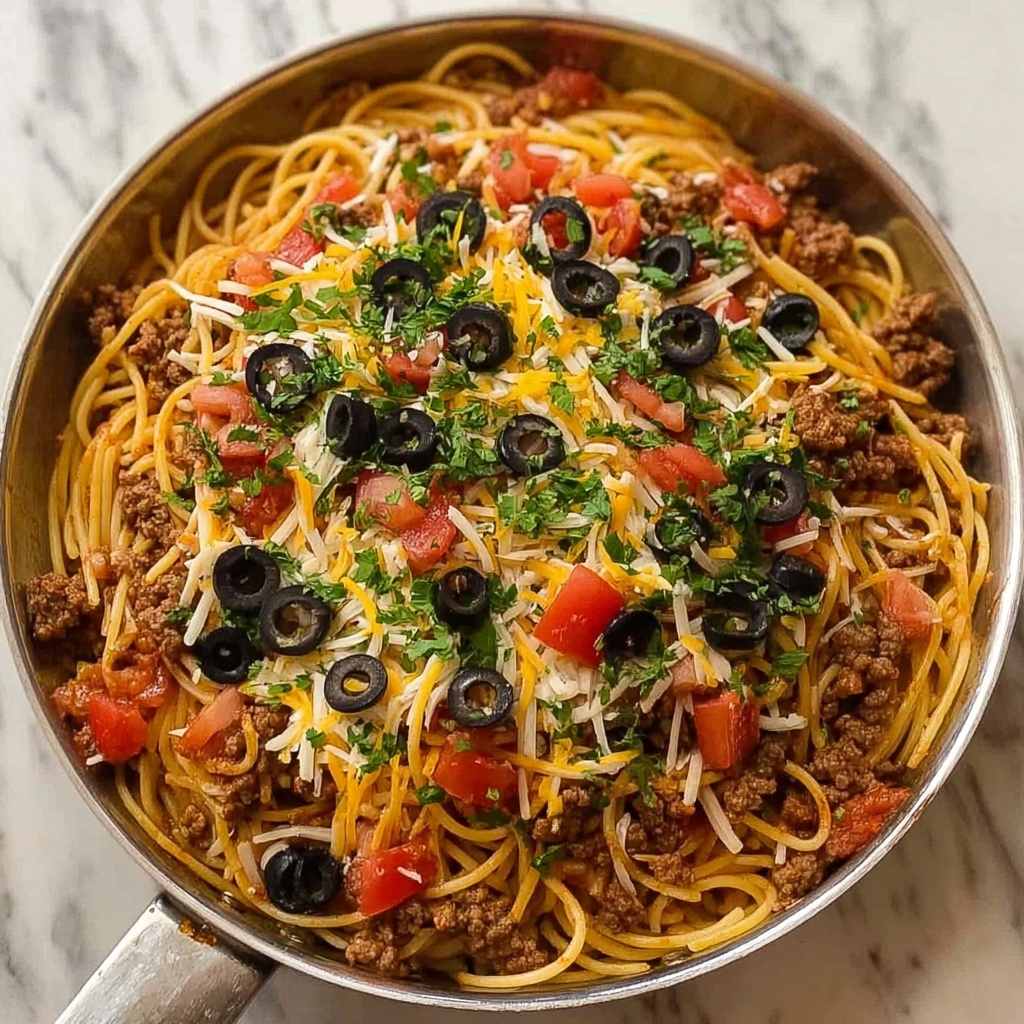 Comforting Taco Spaghetti: A 30-Minute Delight Recipe - Recipe Image