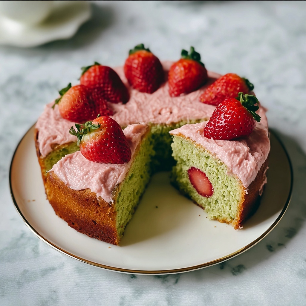 Strawberry Matcha Marble Pound Cake Recipe - Recipe Image