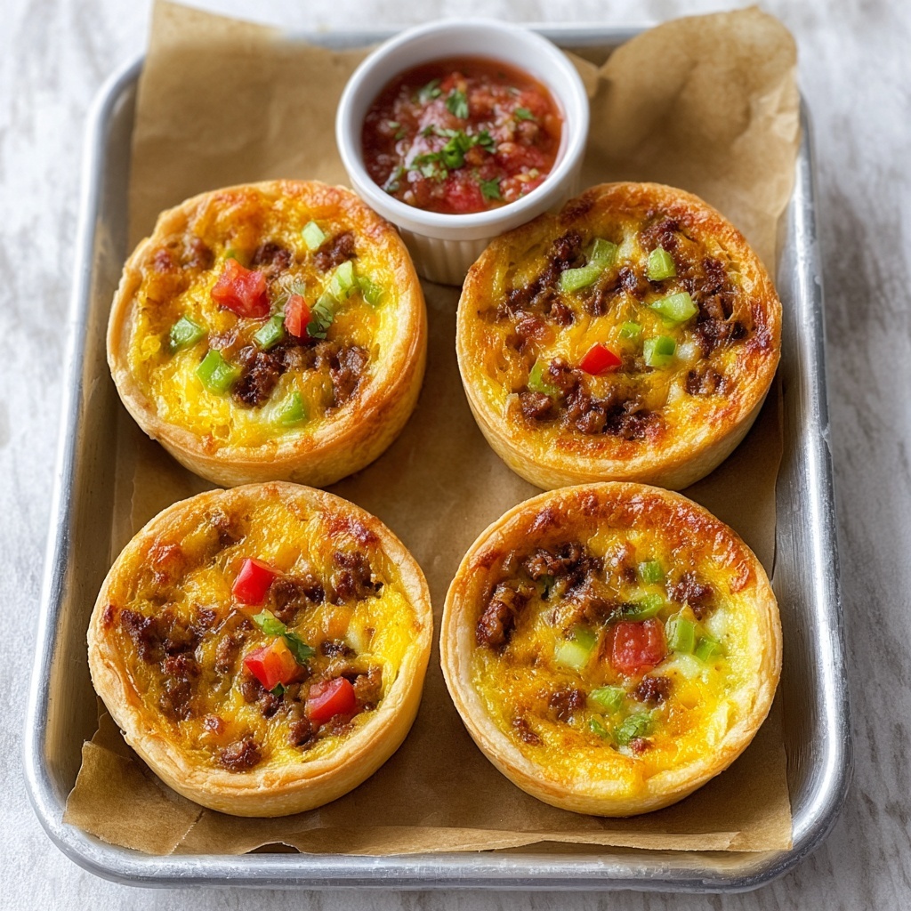Homemade Mexican Taco Boat Quiches Recipe - Recipe Image