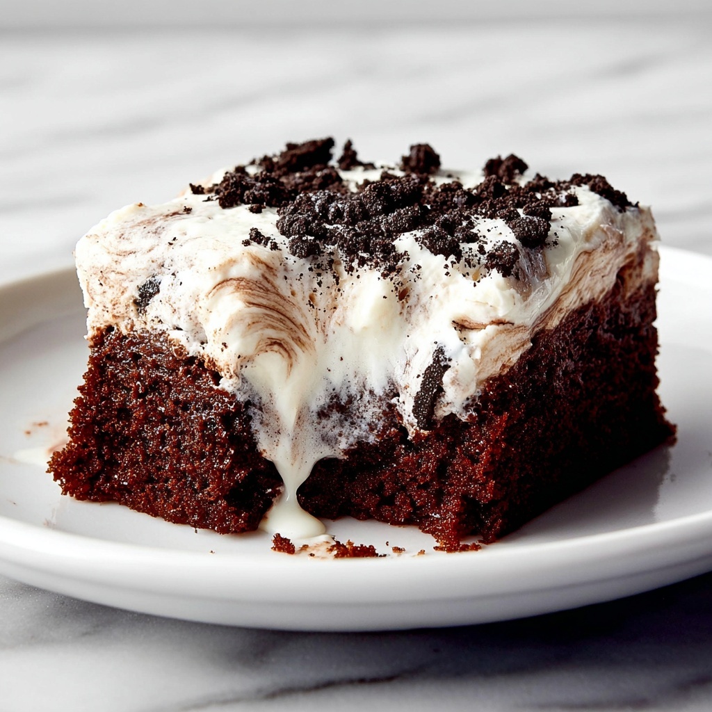 Oreo Pudding Poke Cake Recipe - Recipe Image