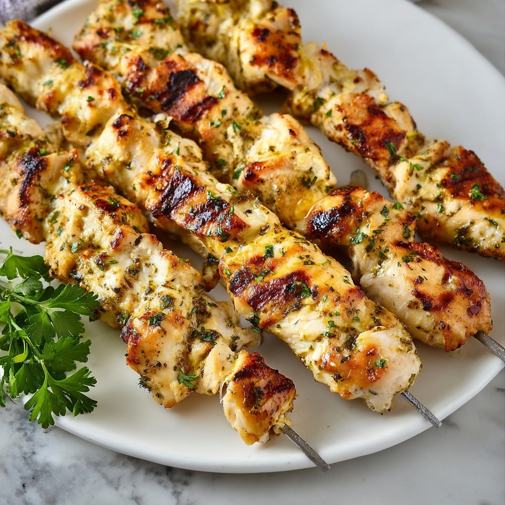 Garlic Parmesan Chicken Kebabs Recipe - Recipe Image