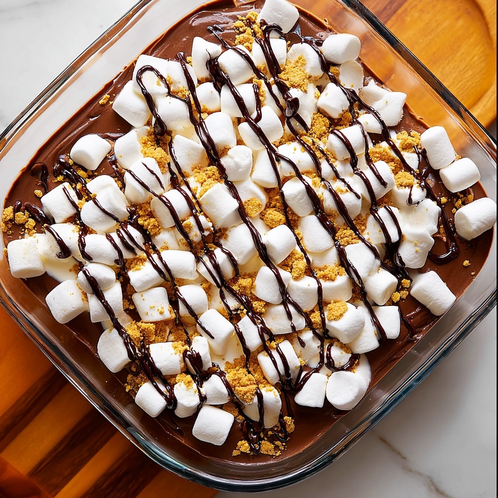 No-Bake S'mores Pudding Cake Recipe - Recipe Image
