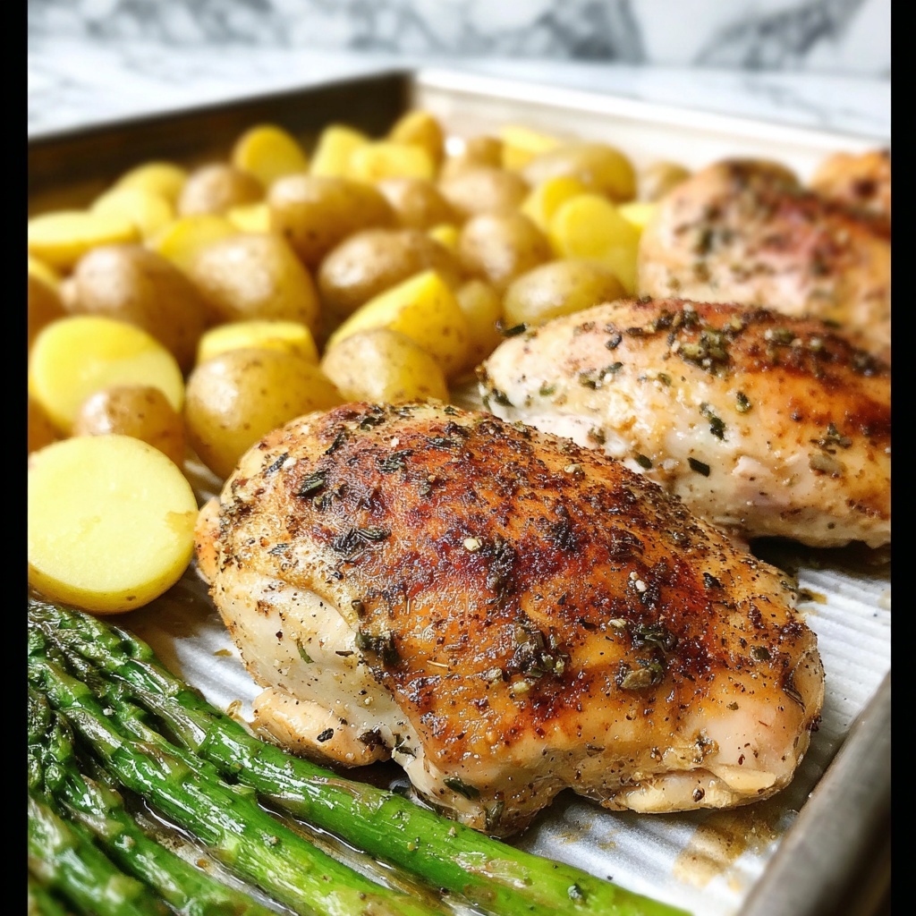 Sheet Pan Honey Garlic Chicken with Potatoes and Green Beans Recipe - Recipe Image