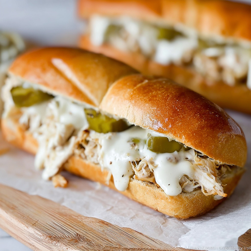 Crock Pot Chicken Cheesesteak Sandwiches Recipe - Recipe Image