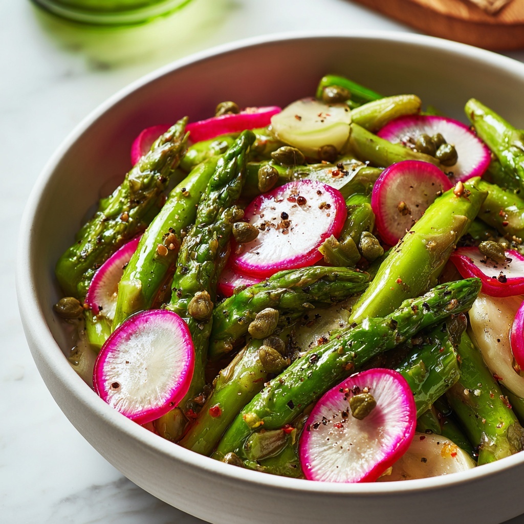 Asparagus and Radish Salad with Caper Vinaigrette Recipe - Recipe Image