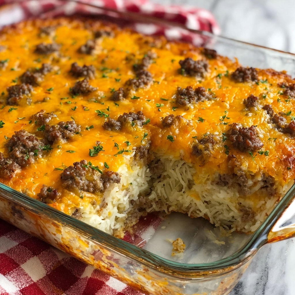 Sausage Hashbrown Breakfast Casserole Recipe - Recipe Image