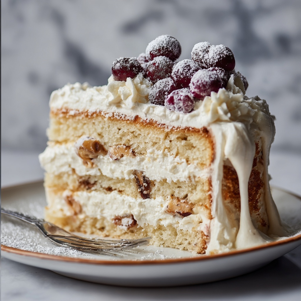 Kiev Cake with Hazelnut Meringue, Cherry, and Russian Buttercream Recipe - Recipe Image
