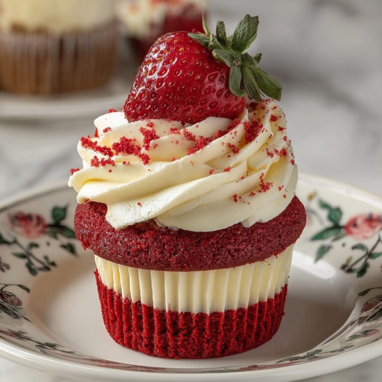 Strawberry Cheesecake Red Velvet Cupcakes Recipe