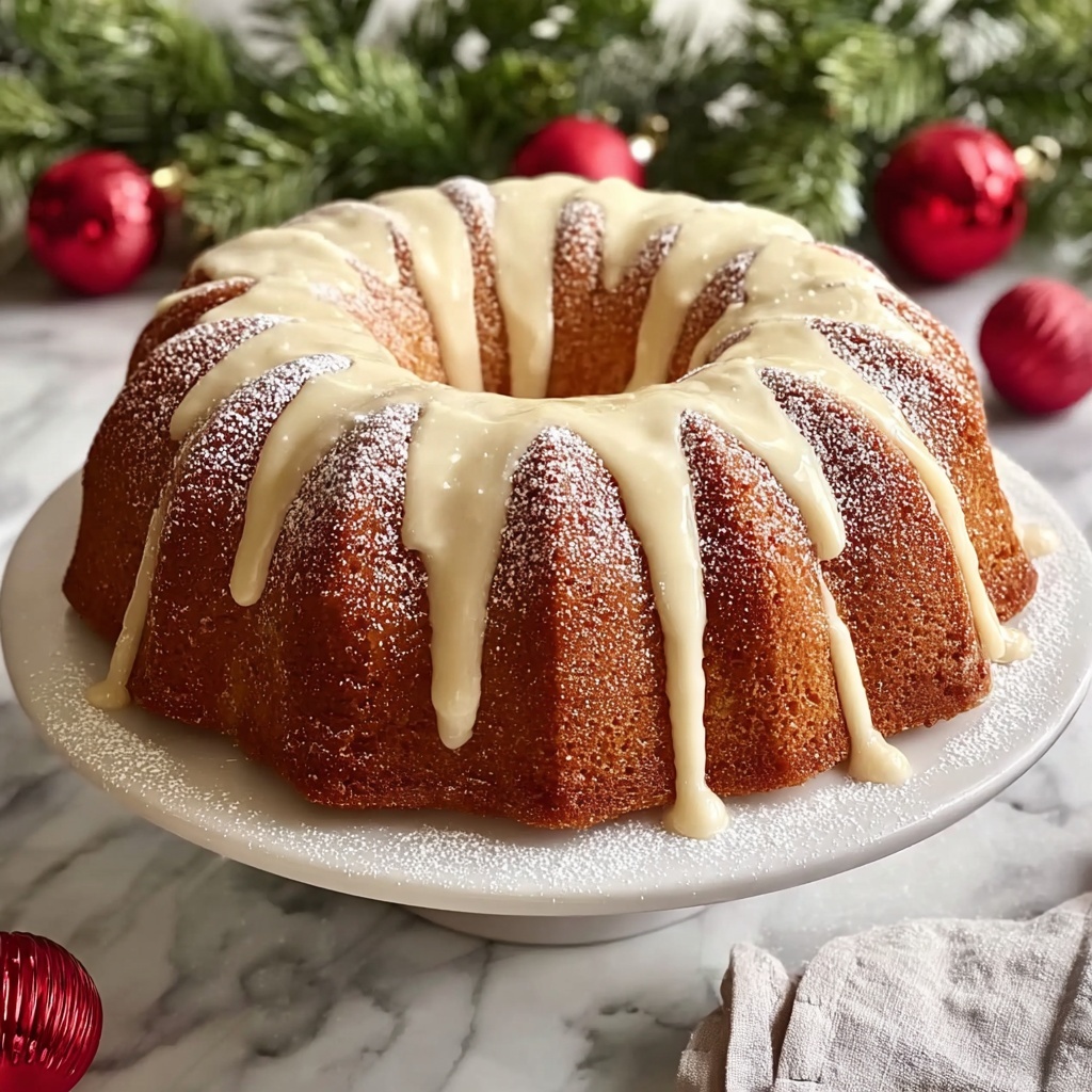 Eggnog Bundt Cake with Eggnog Frosting Recipe - Recipe Image