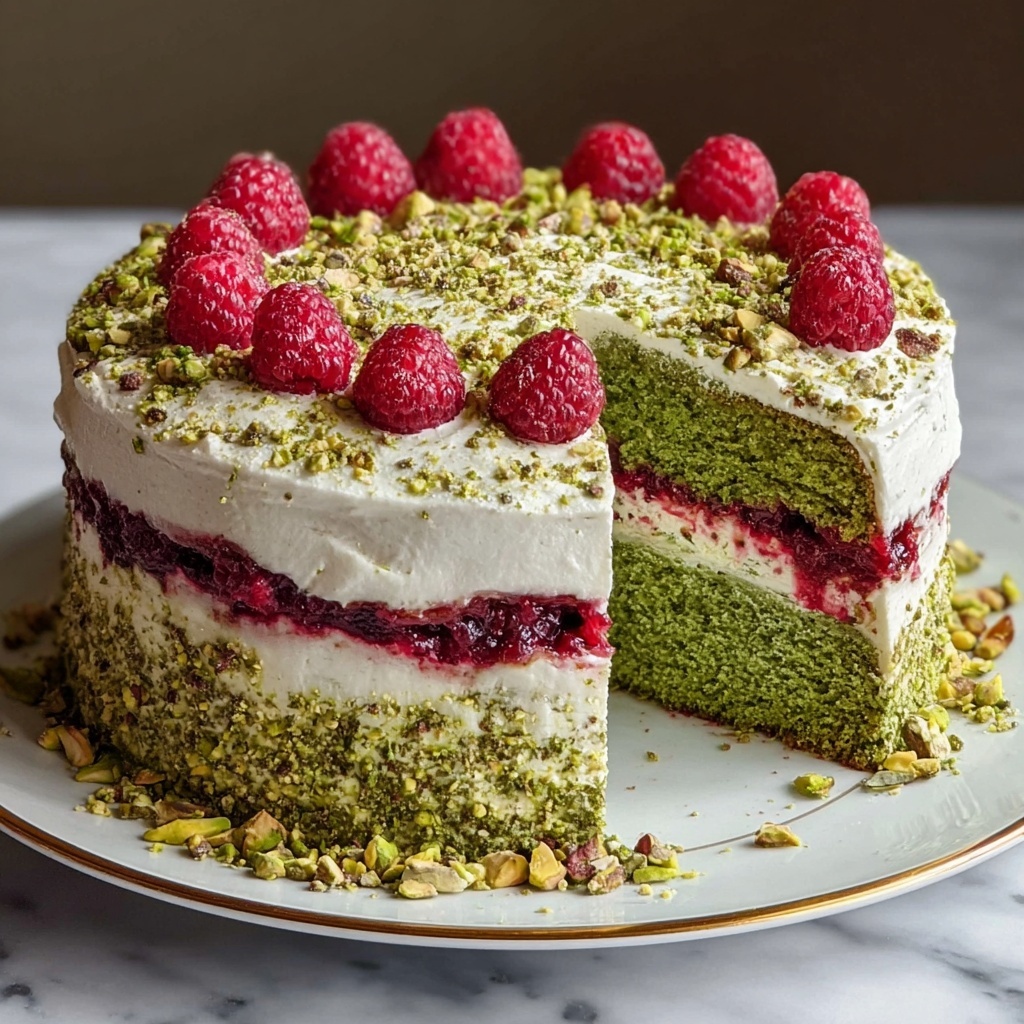 Pistachio Raspberry Cake Recipe - Recipe Image