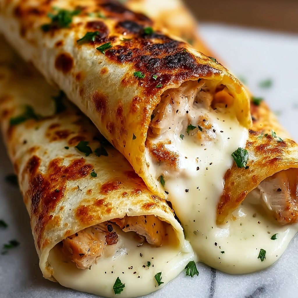 Garlic Cheesy Chicken Wraps Recipe - Recipe Image