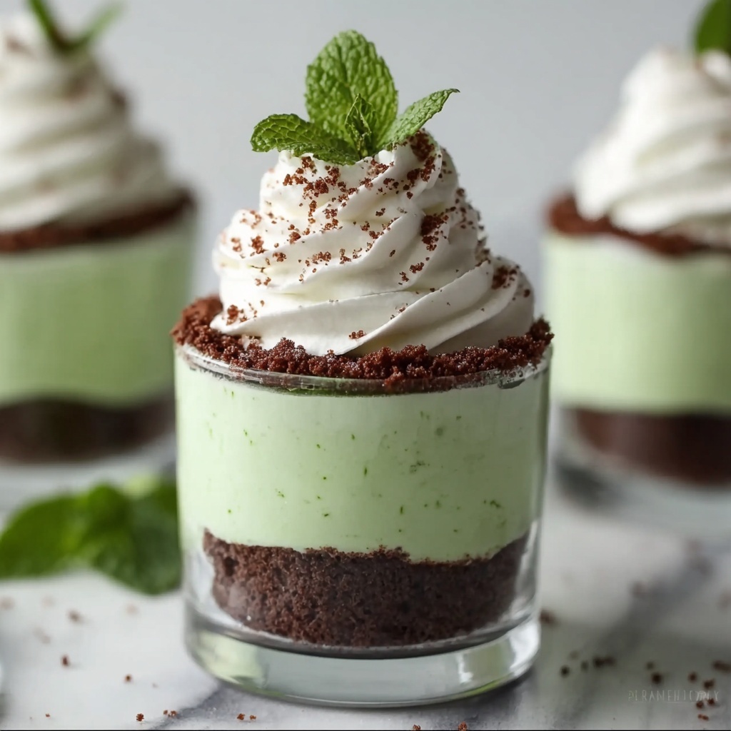 Cool and Creamy No Bake Mint Cheesecake Cups for Refreshing Bliss Recipe - Recipe Image