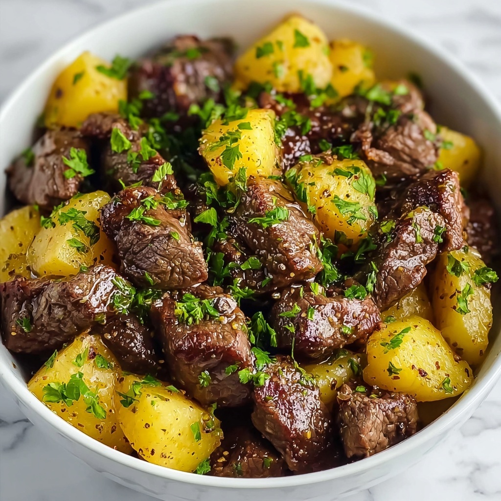 Garlic Butter Beef Bites with Potatoes Recipe - Recipe Image