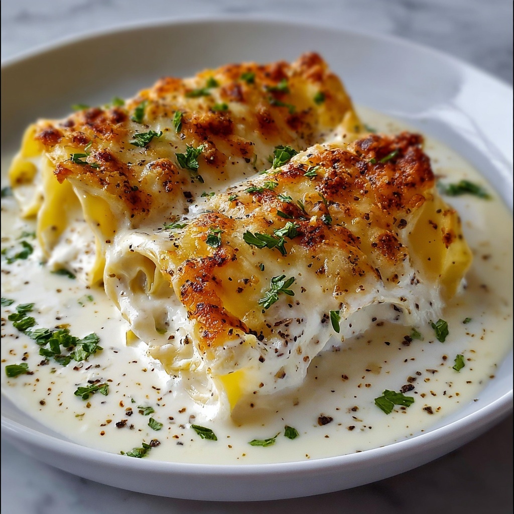 Chicken Alfredo Lasagna Rolls: A Creamy Dreamy Recipe - Recipe Image