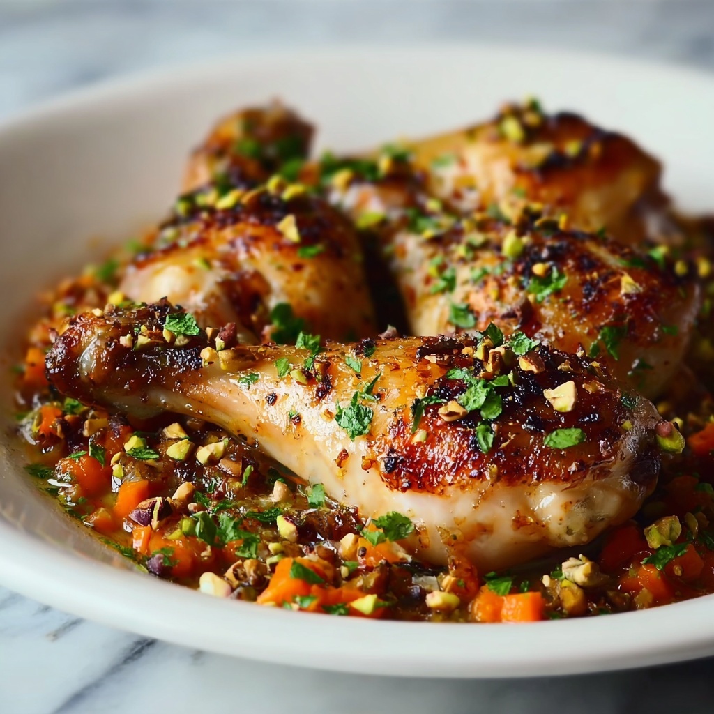 Sweet & Spicy Roast Chicken with Carrots, Dates & Pistachios Recipe - Recipe Image