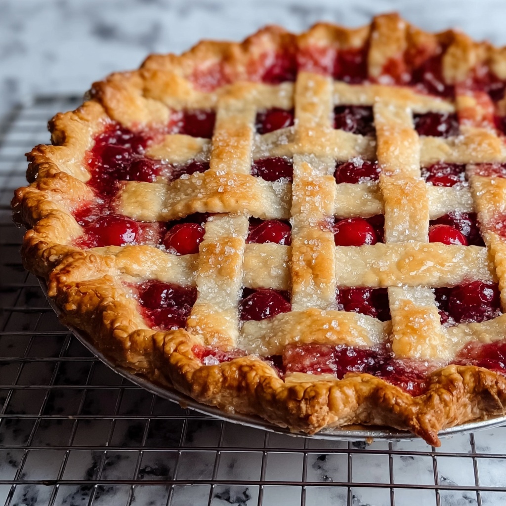 Baked Fresh Cherry Pie Recipe - Recipe Image