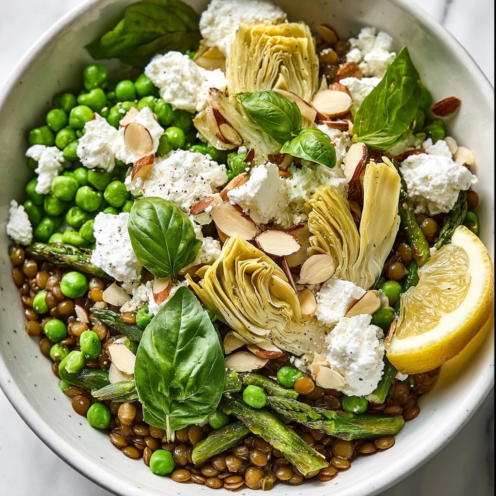 Spring Lentil Salad with Fresh Vegetables and Feta Recipe - Recipe Image