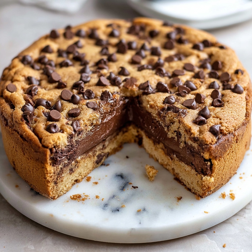 Nutella Stuffed Cookie Pie Recipe - Recipe Image