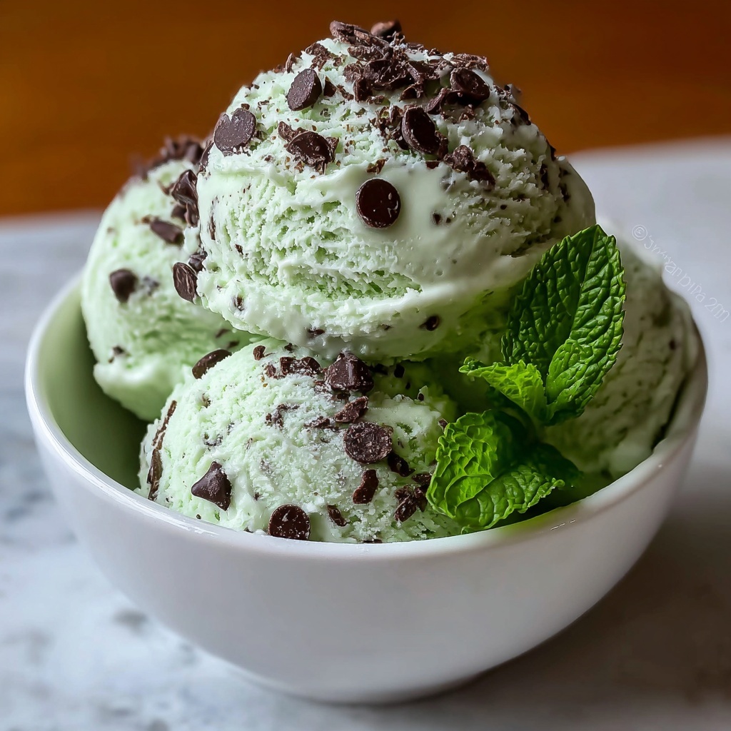 Mint Chocolate Chip Ice Cream Recipe - Recipe Image