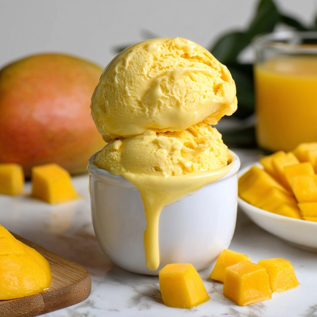 Vegan Mango Ice Cream (No Churn, 3 Ingredients) Recipe - Recipe Image