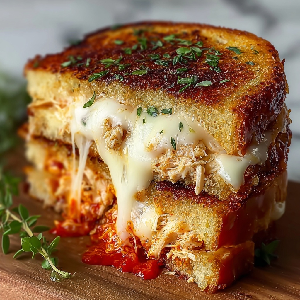 Lazy Chicken Parmesan Grilled Cheese Recipe - Recipe Image