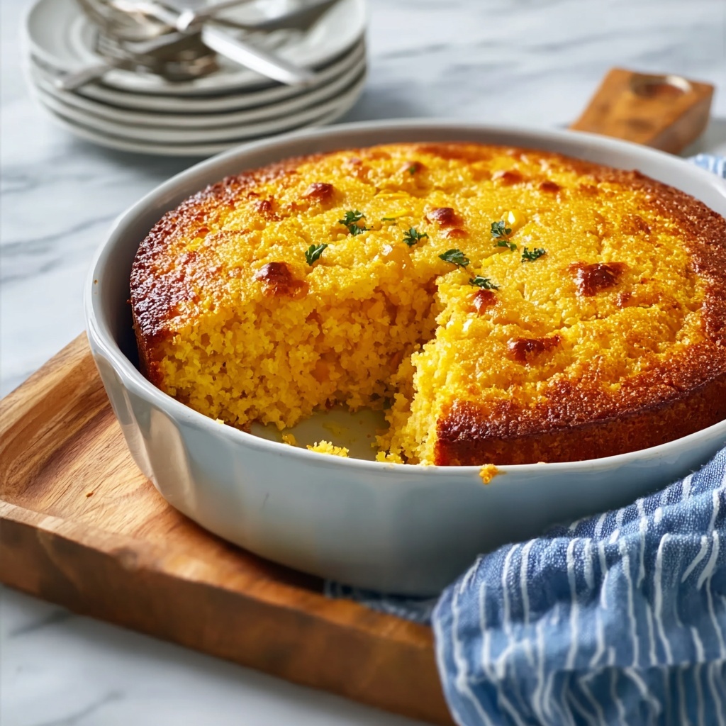 Cornbread Casserole with Whole Kernel Corn, Green Chiles, and Creamed Corn Recipe - Recipe Image