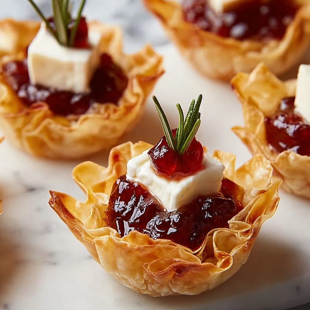 Cranberry and Brie Phyllo Cups: A Gourmet Delight at Home Recipe - Recipe Image