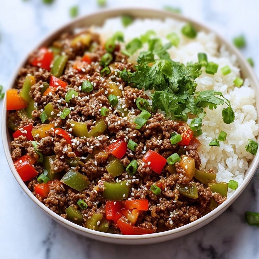 Beef and Pepper Rice Bowls Recipe - Recipe Image