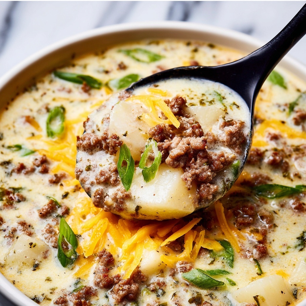 Slow Cooker Bacon Cheeseburger Soup Recipe - Recipe Image