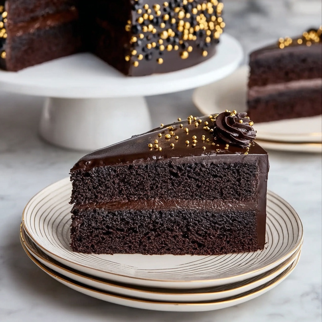 Black Velvet Cake with Dark Chocolate Frosting Recipe - Recipe Image