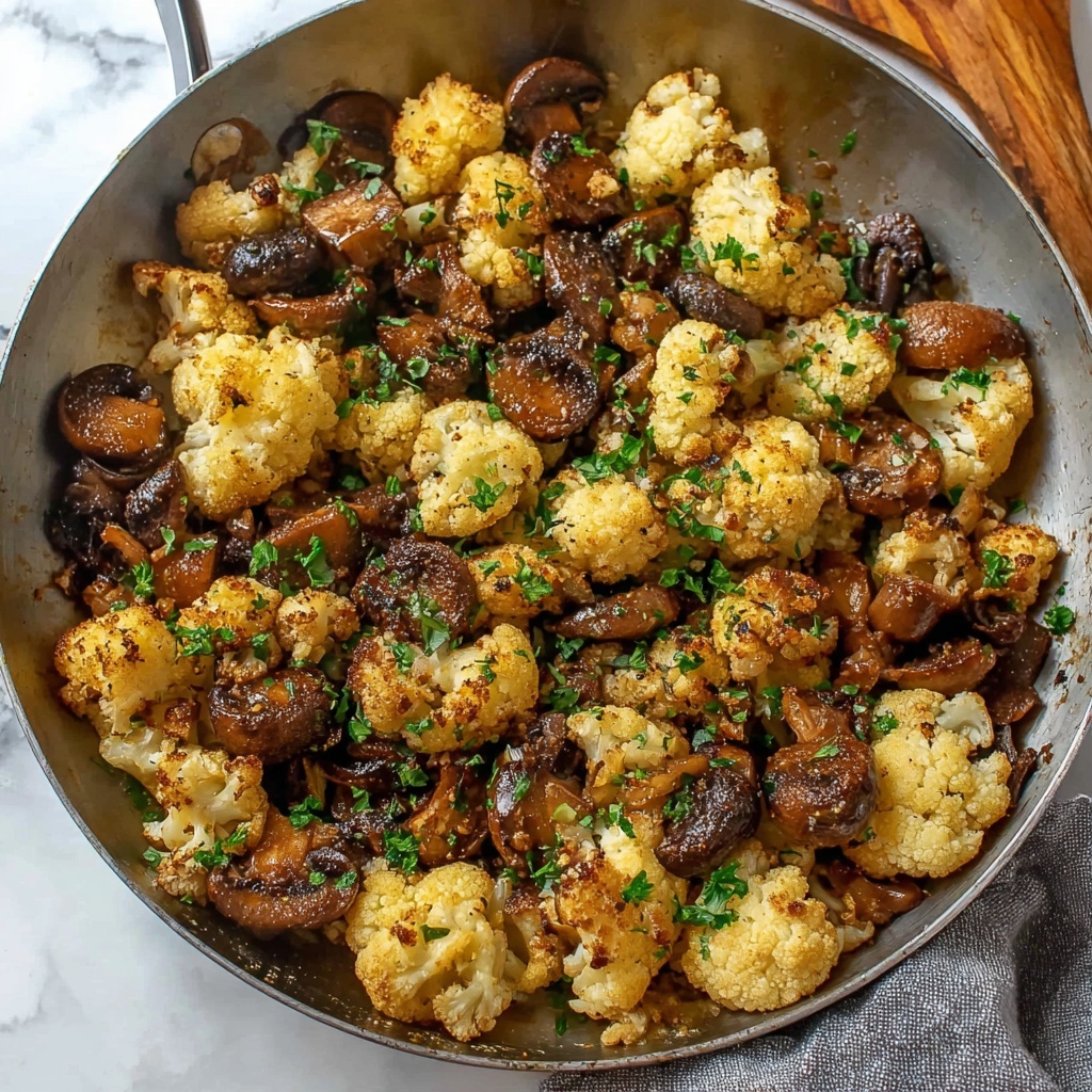 Garlic Cauliflower Mushroom Skillet Recipe - Recipe Image