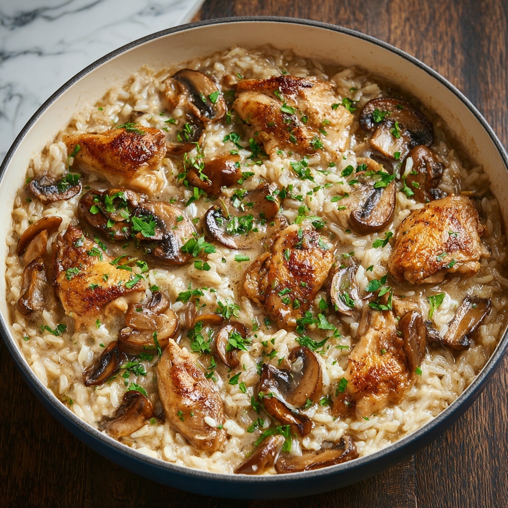 Chicken and Mushroom Rice Skillet Recipe - Recipe Image