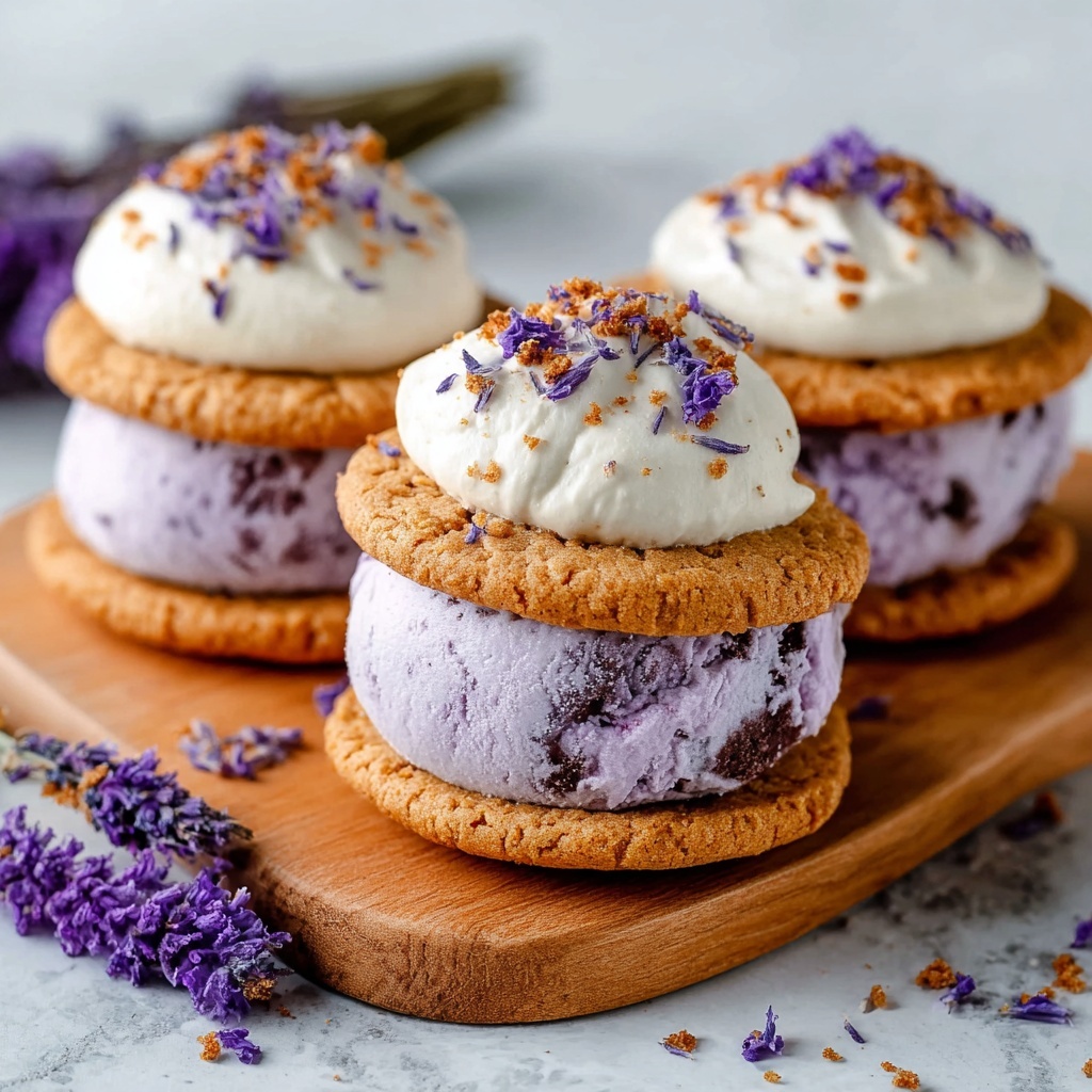 Lavender Vanilla Bean Ice Cream Sandwiches Recipe - Recipe Image
