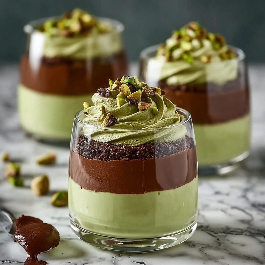 Decadent Pistachio Mousse with Rich Chocolate Ganache Bliss Recipe - Recipe Image