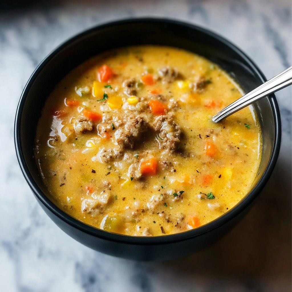Crock Pot Cheeseburger Soup Recipe - Recipe Image