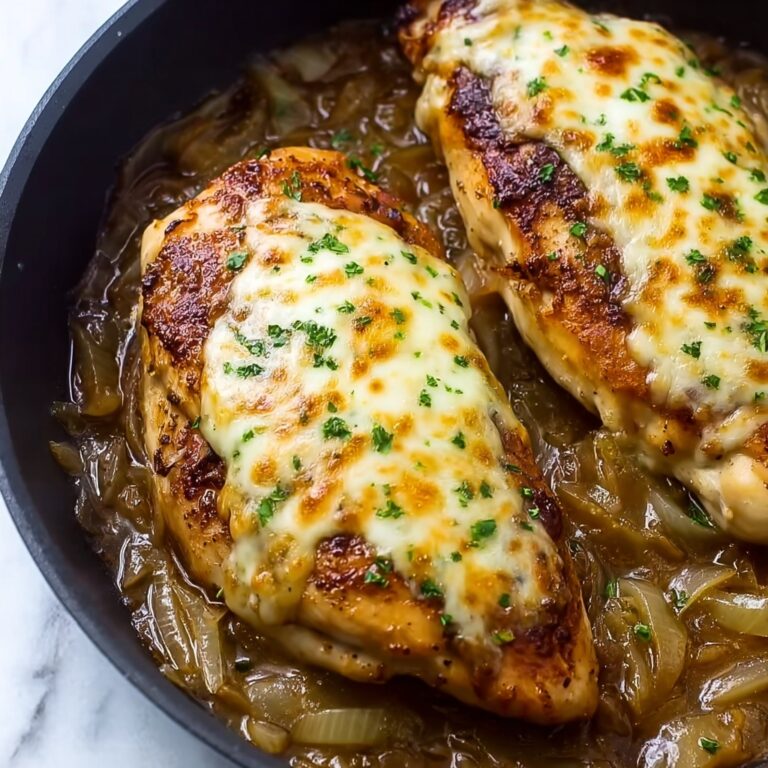 Easy One Pan French Onion Stuffed Chicken Recipe
