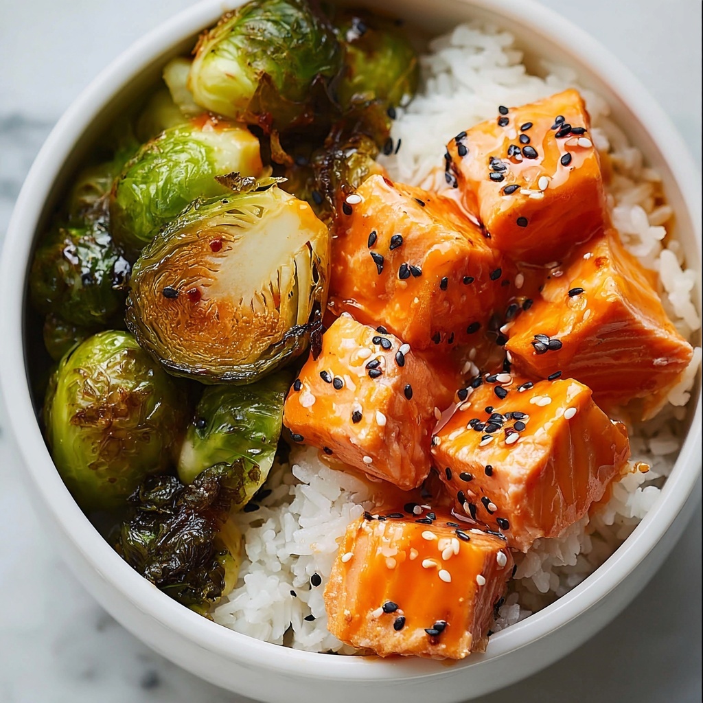 Teriyaki Salmon Bowls with Brussels Sprouts Recipe - Recipe Image