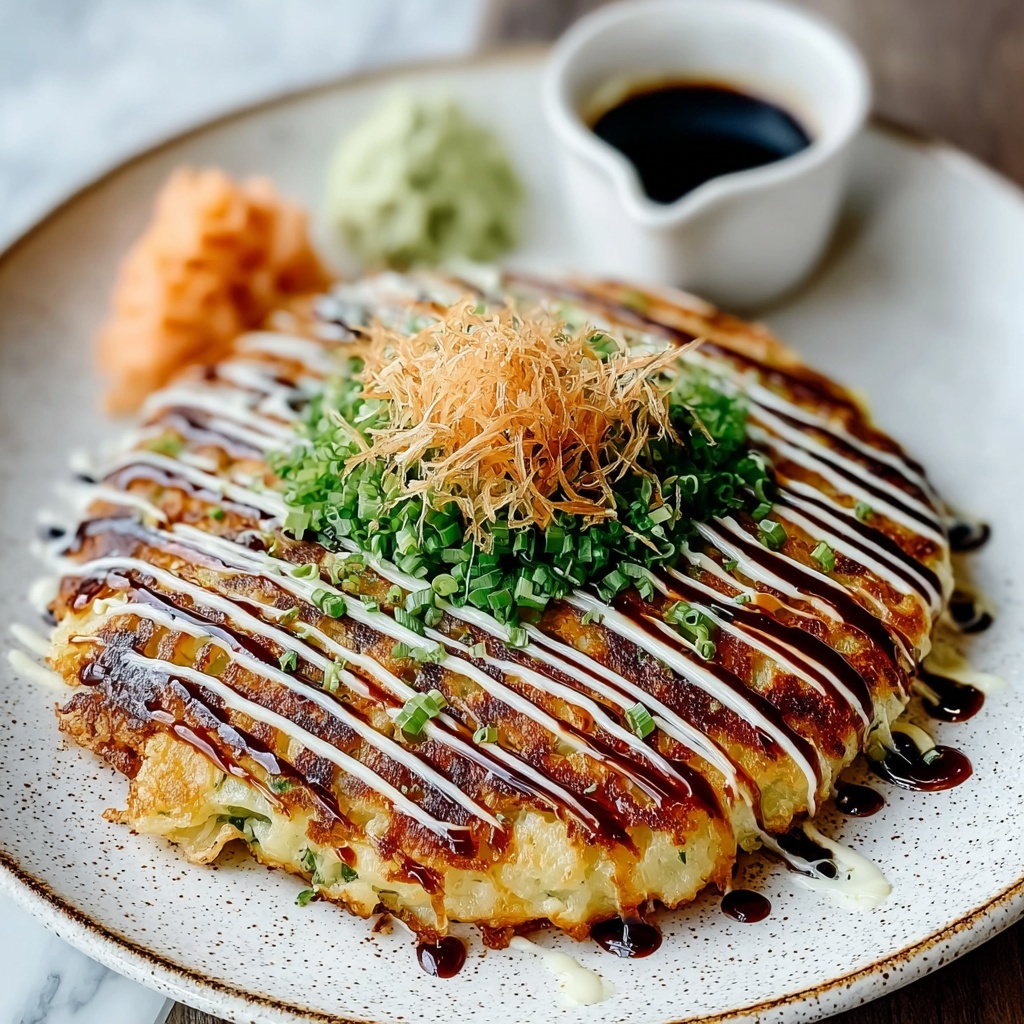 Japanese Savory Cabbage Pancake Recipe - Recipe Image